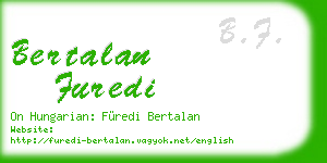 bertalan furedi business card