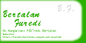 bertalan furedi business card